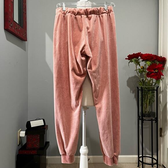 NEW Tart x Nordstrom Velour Drawstring Waist Cuffed Ankle Lounge Joggers Pink M - Picture 3 of 12